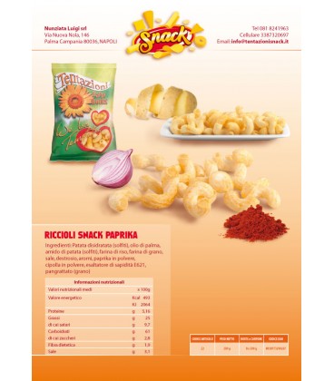 RICCIOLI SNACK PAPRIKA 200 GR